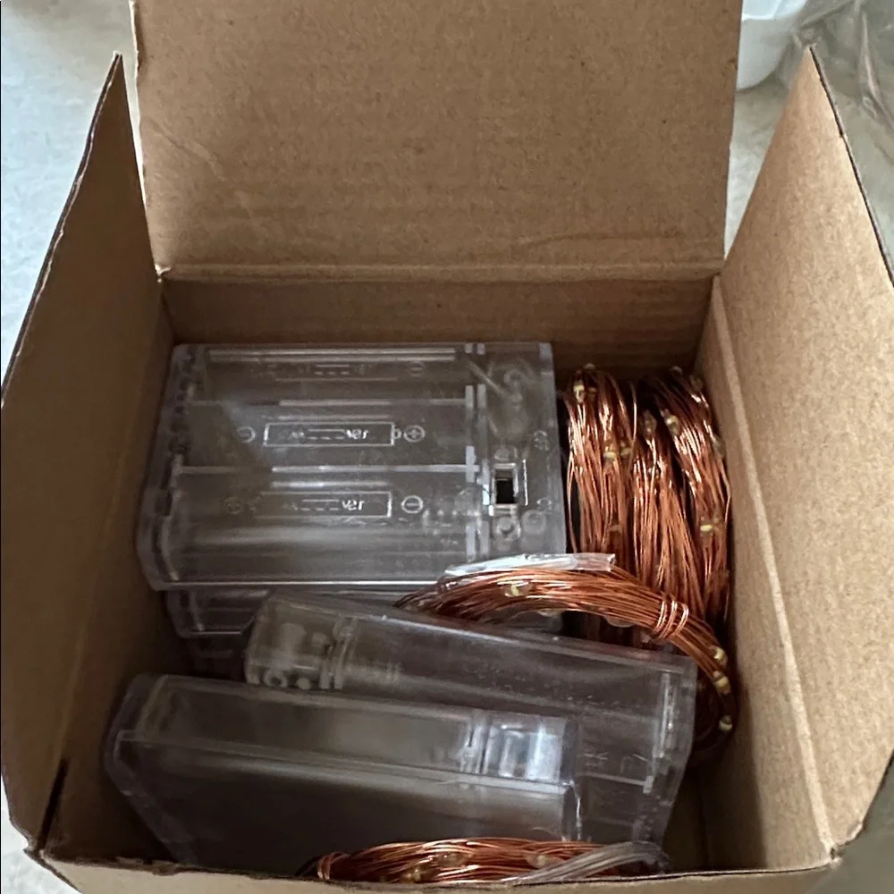 6 PACK COOL WHITE FAIRY LIGHTS - NEW OPEN BOX - 16’